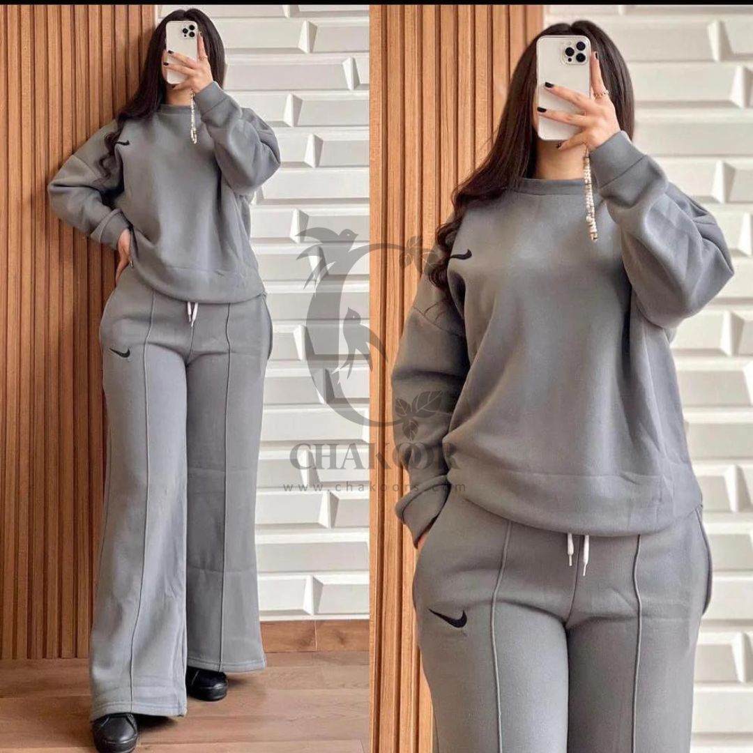 Chakoors Fleece Fabric Sweatshirt and Straight Trouser CH # 326