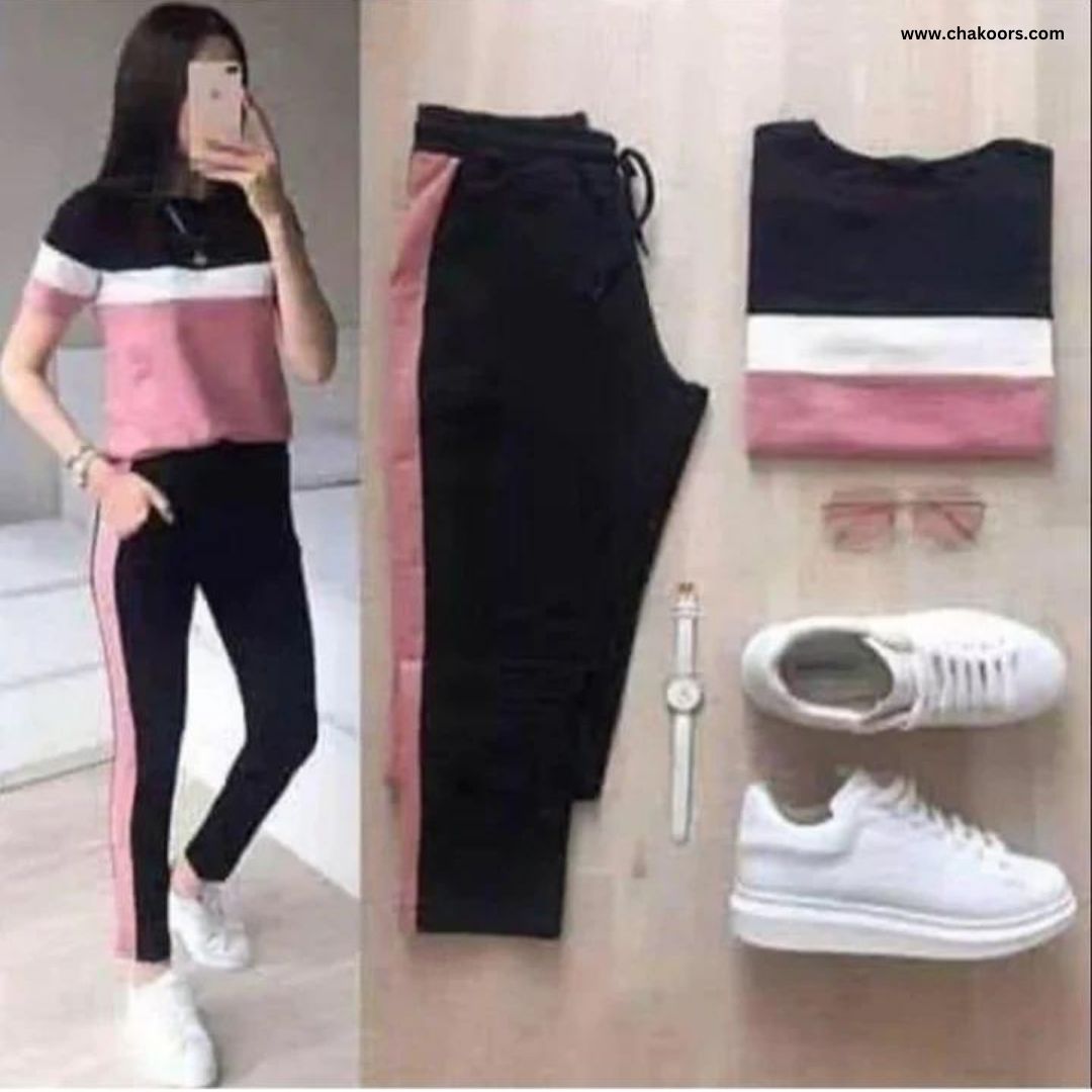 SW-0055 Chakoor Color Panel Summer Tracksuit