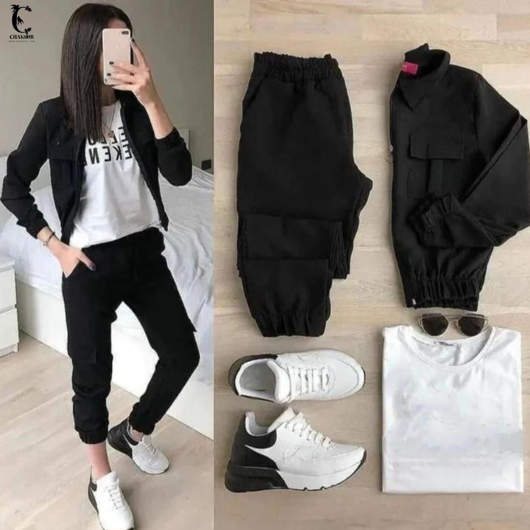 chakoor terno casual fleece zipper blazer , inner shirt with trouser LY0011