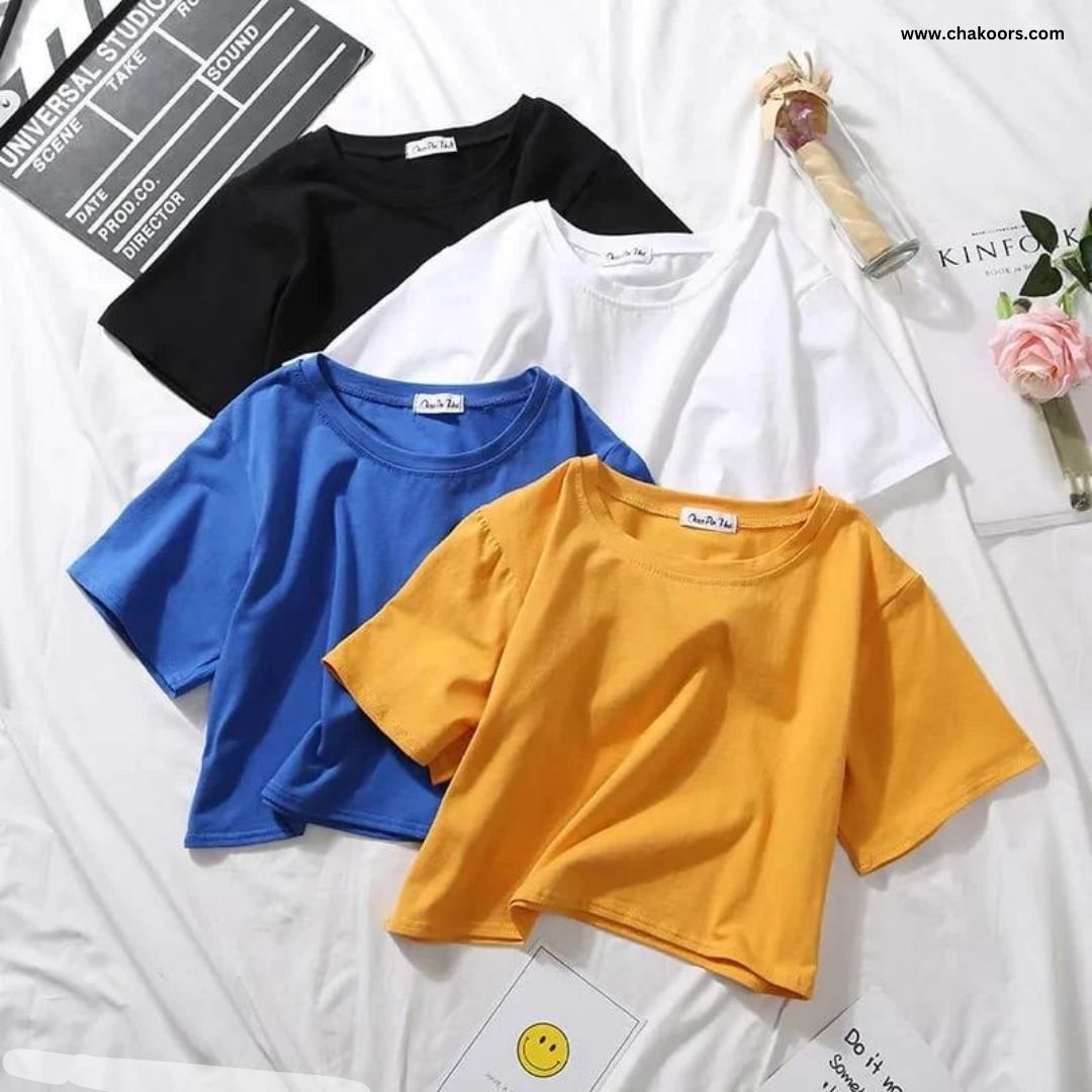 chakoors Women Essential Crop T-Shirt CH # 344