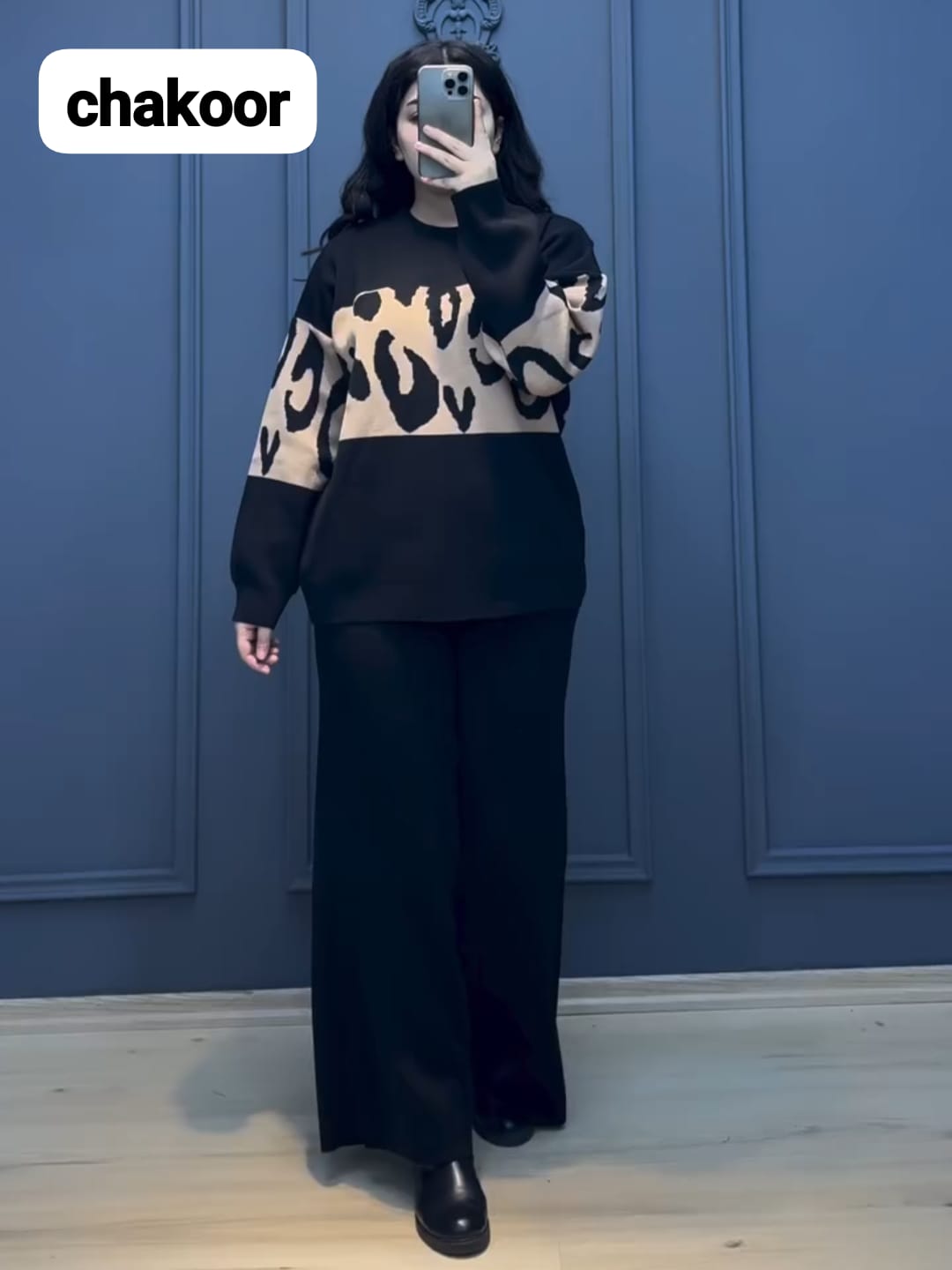 CH # 526 Chakoor 2 Pcs Wild Printed Fleece Co ord Set