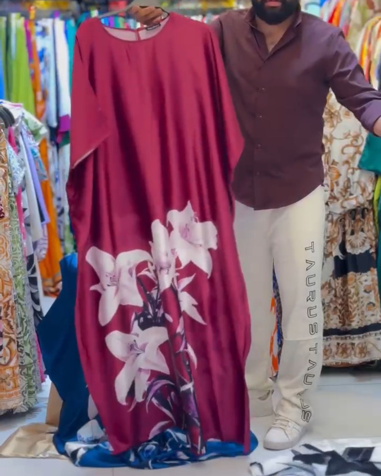 CH # 551 Silk Flowly Kaftaan Dress