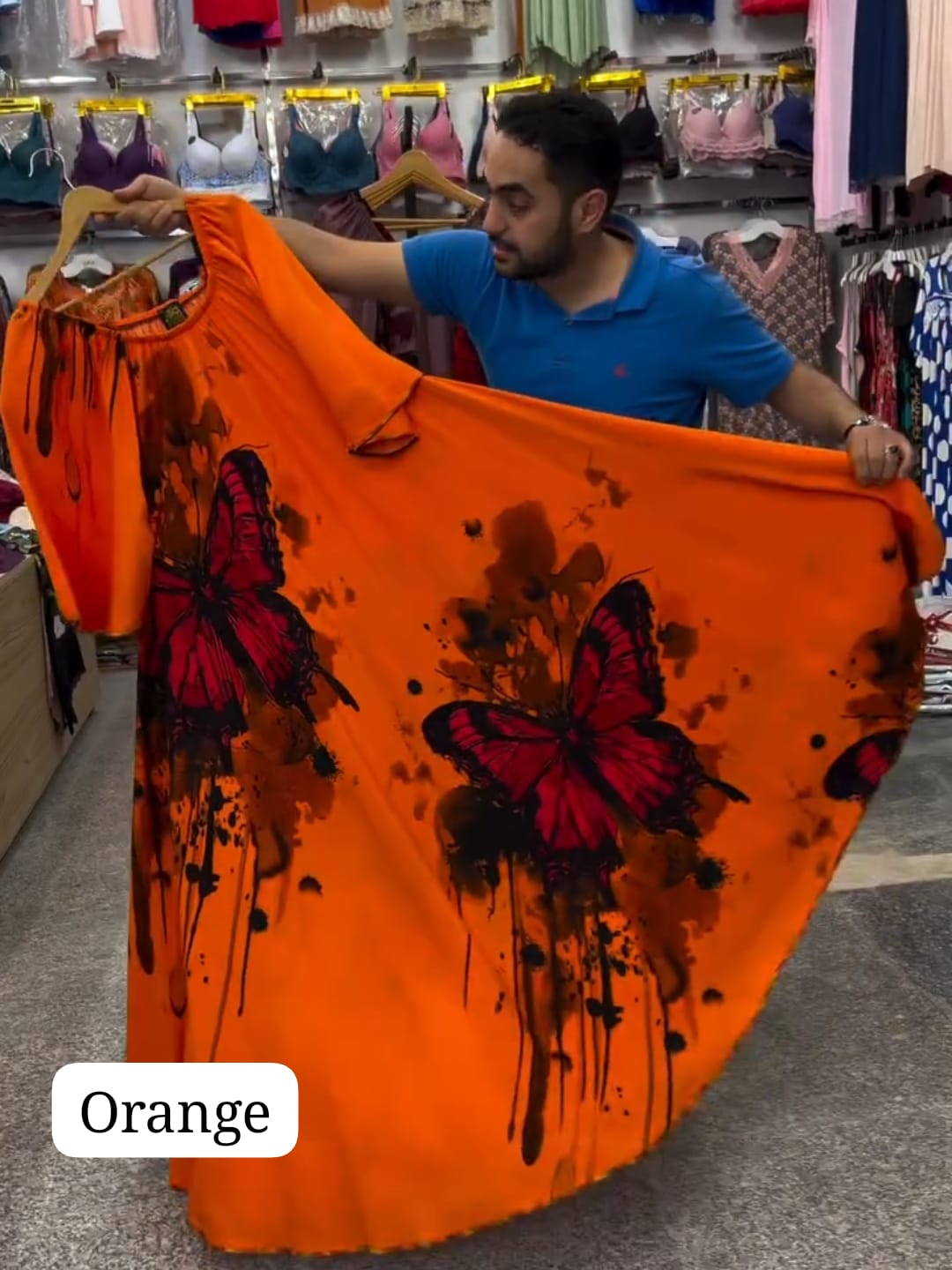 CH # 554 Chakoor Butterfly Printed A-Line Long Frock