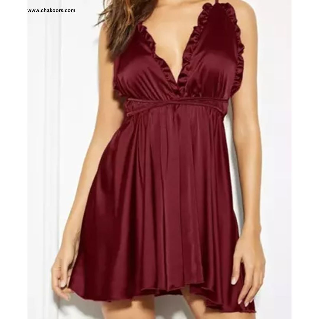CHK # P52 Chakoor Silken Dreams Knee-Length Spaghetti Strap Nighty