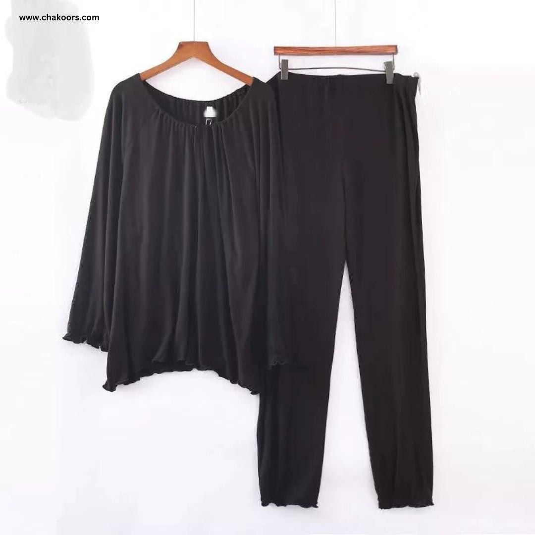 SW # 0093 Feminine Comfort Frill Detail Lounge Set for Ultimate Relaxation