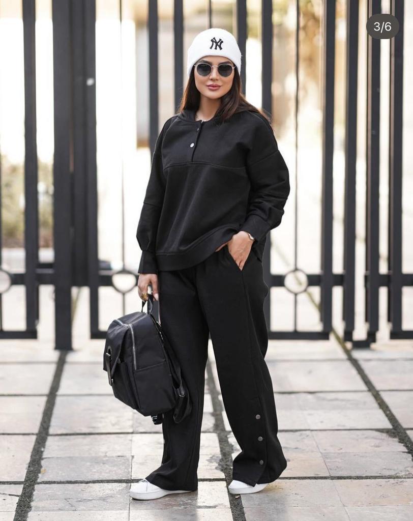 SW # 00106 Chakoor Pcs Button Fashion Hooded Winter Tracksuit