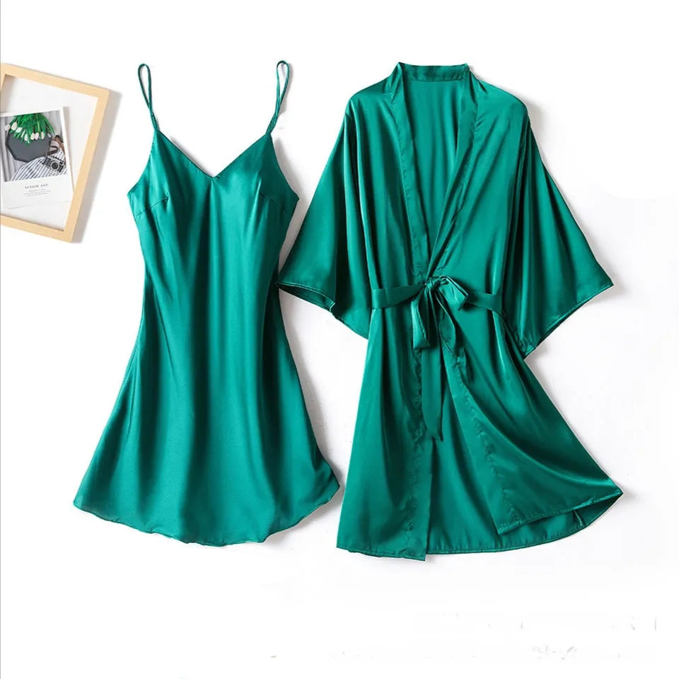 CHK P42 chakoor silk robe with casual woman long top