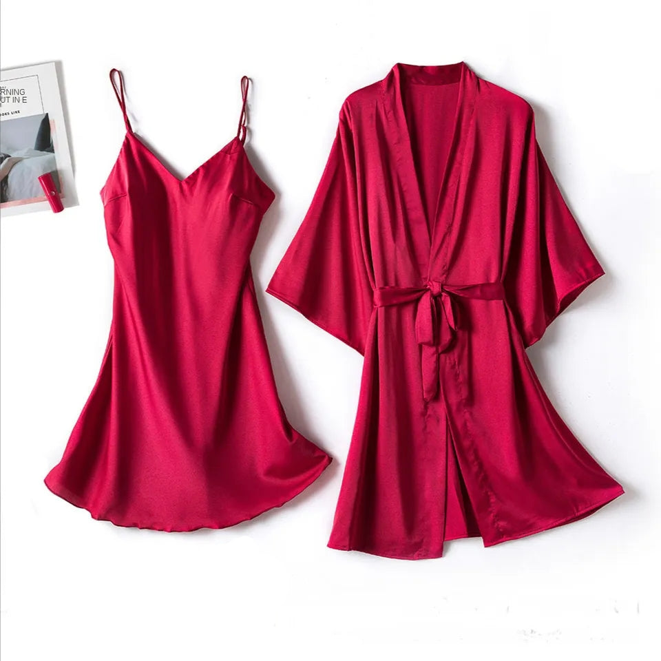 CHK P42 chakoor silk robe with casual woman long top