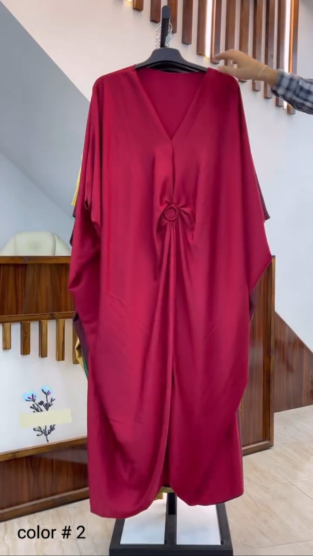 CH # 352 CHAKOOR INDONESIAN GRIP SILK KAFTAAN (NO REFUND NO EXCHANGE)