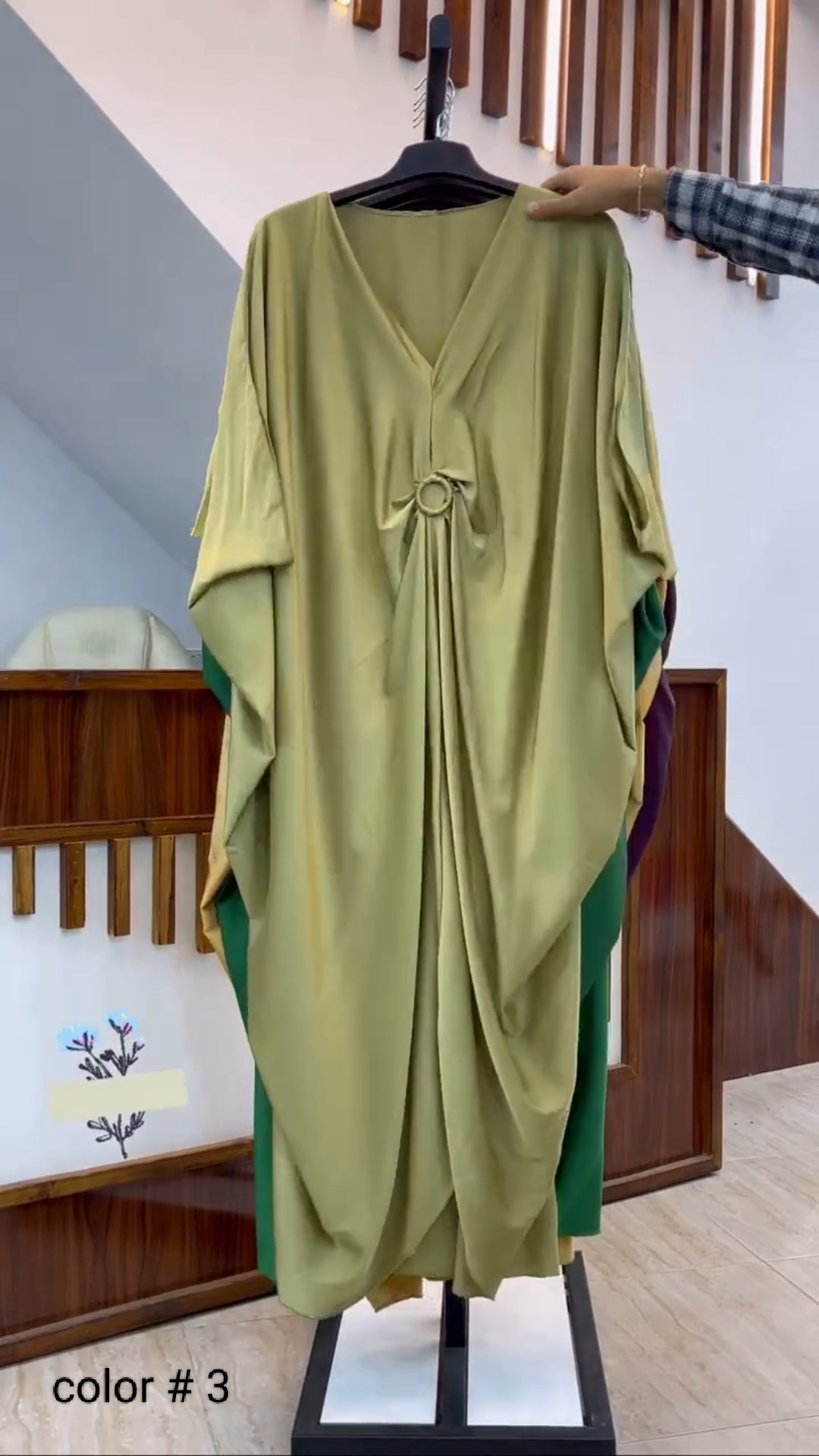 CH # 352 CHAKOOR INDONESIAN GRIP SILK KAFTAAN (NO REFUND NO EXCHANGE)