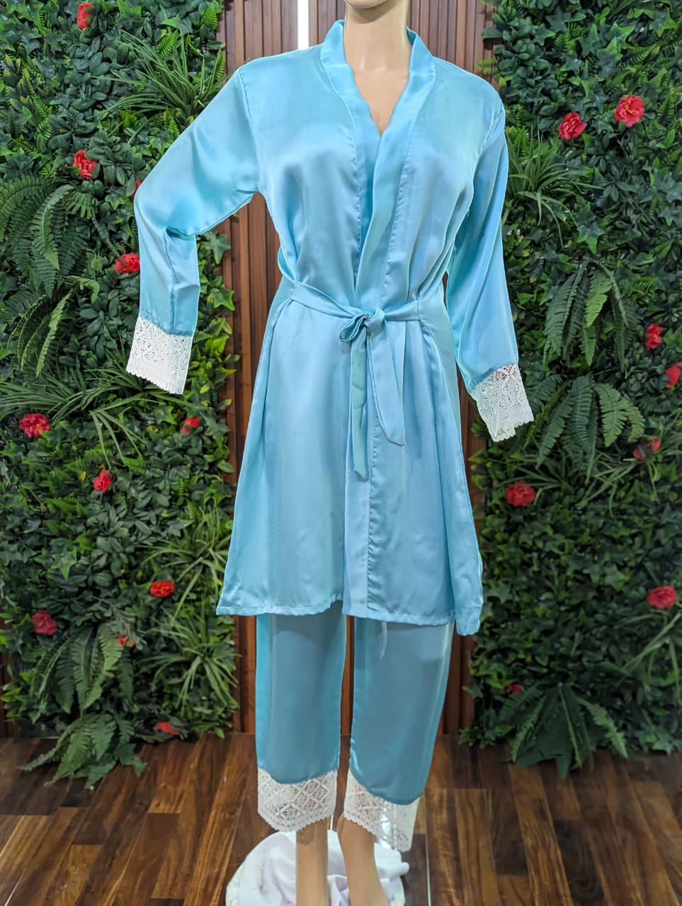 CHK # P71 Silk Robe Gown & Trouser Nightwear