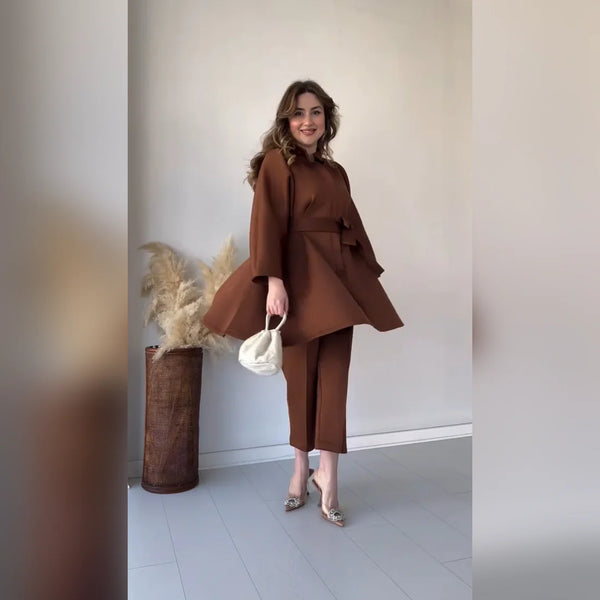 CH #472 Chakoor Frock Style Warm Fleece Co-ord Set