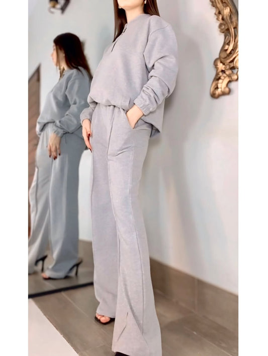 CH 322 chakoor winter side pocket 2 pieces fleece dress