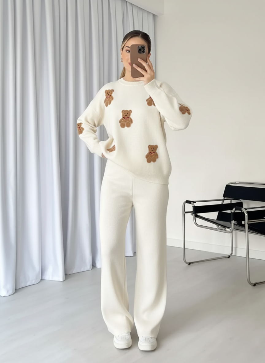 CH 586 Chakoor BearCraze 3D Print Winter Fleece Co-ords Set