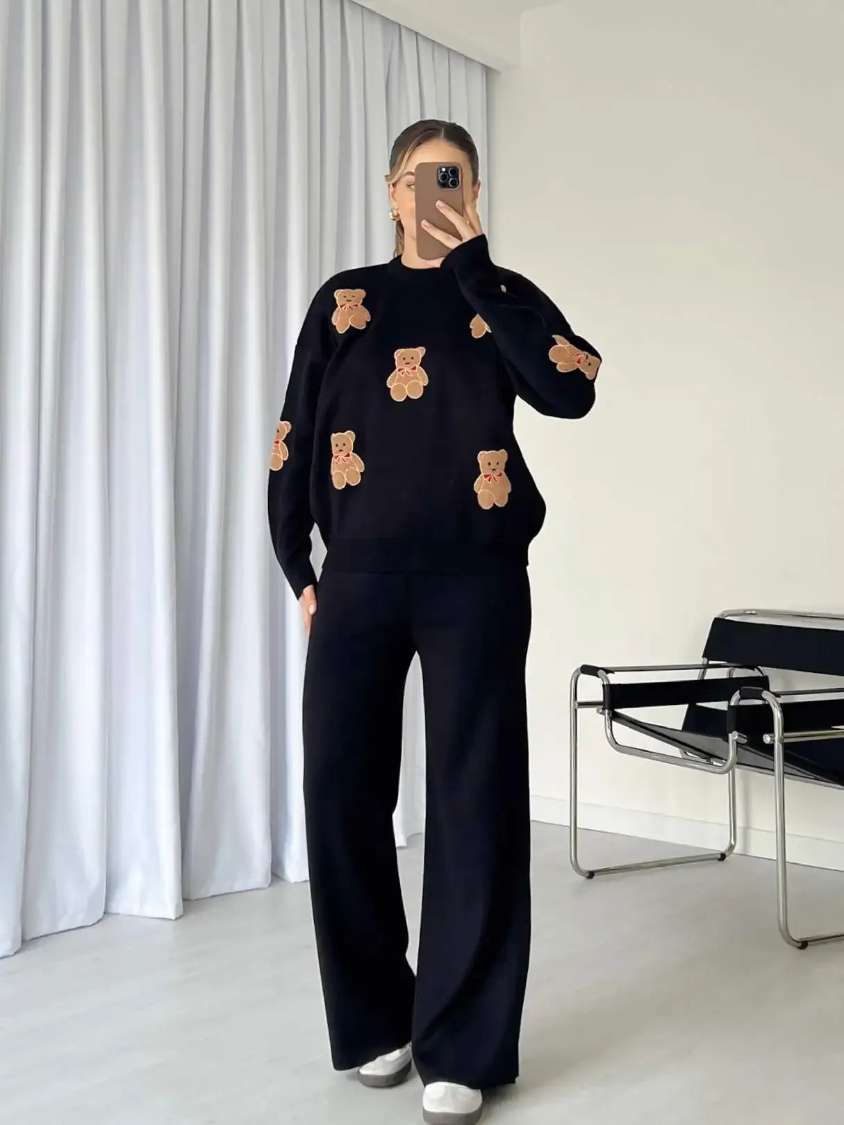 CH 586 Chakoor BearCraze 3D Print Winter Fleece Co-ords Set