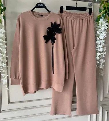 CH 481 |Chakoor| Luxury Flower Printed Fleece Co-ord Set For Winters
