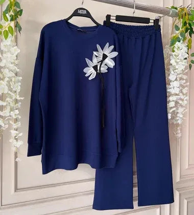 CH 481 |Chakoor| Luxury Flower Printed Fleece Co-ord Set For Winters