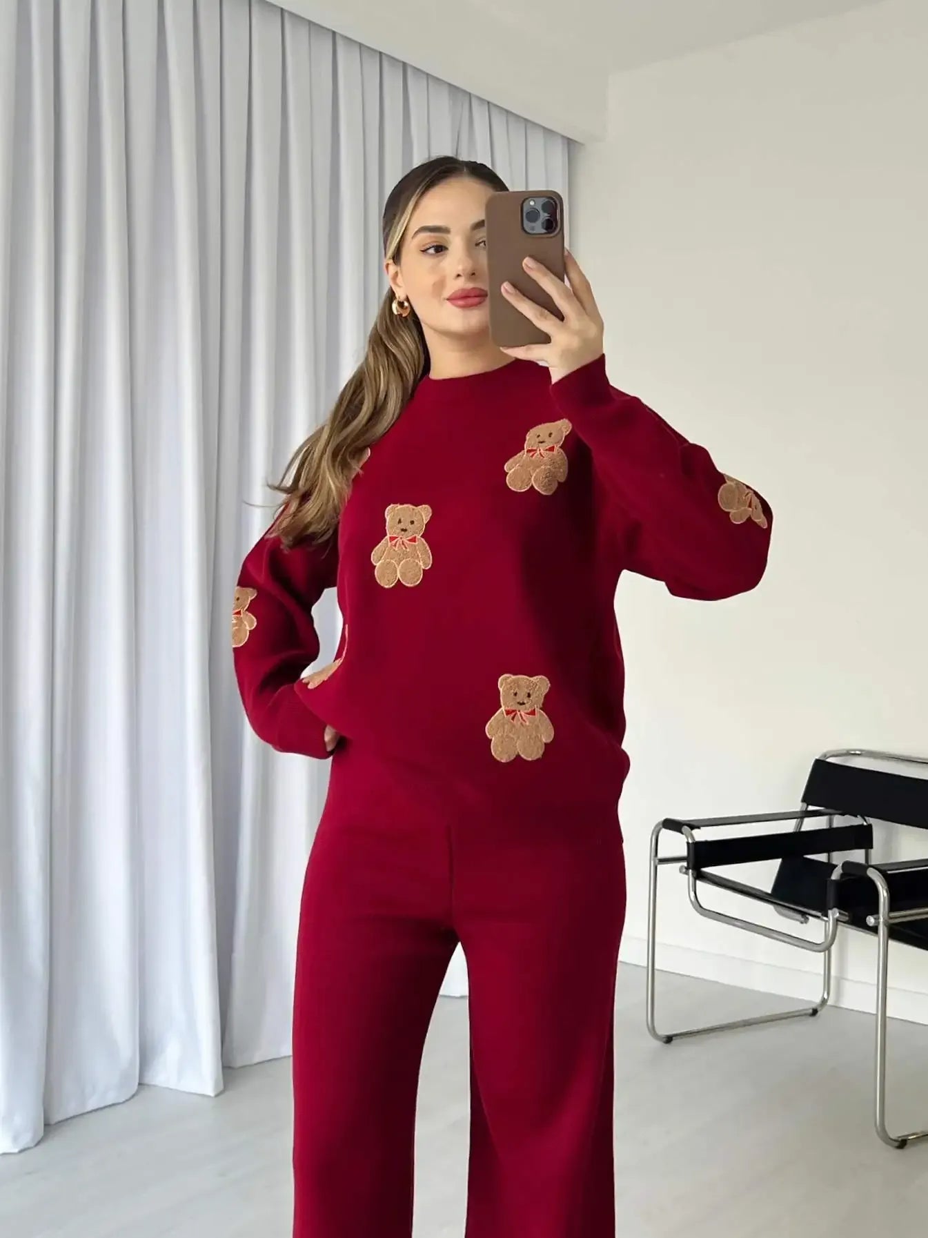 CH 586 Chakoor BearCraze 3D Print Winter Fleece Co-ords Set
