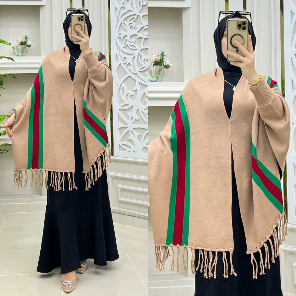 Ch # 514 Chakoor Free Flow Fleece Printed Poncho
