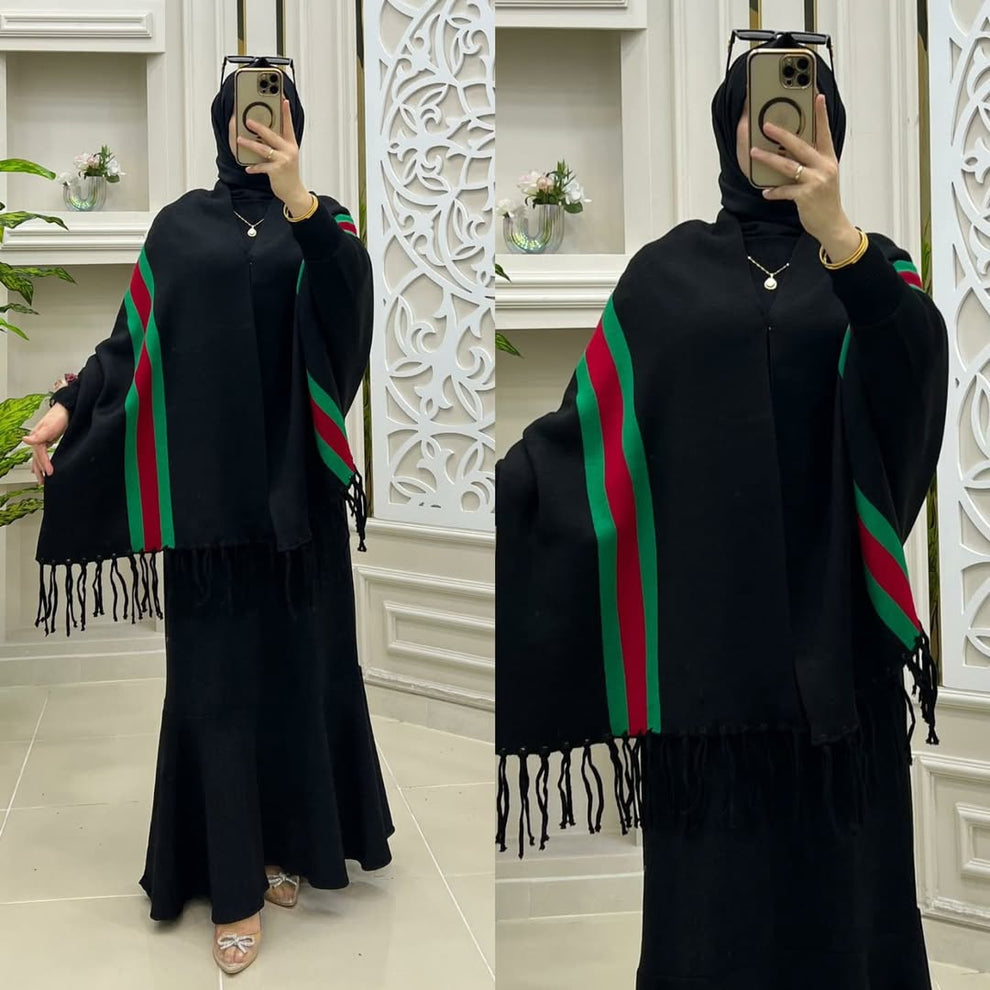 Ch # 514 Chakoor Free Flow Fleece Printed Poncho