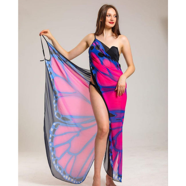 ch # 349 butterfly maxi beach wrap