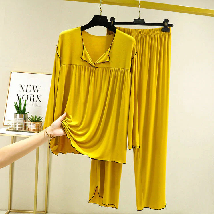 Sw # 0089 Contrast Collar Plates Style Lounge Wear/ Sleepwear - - sale