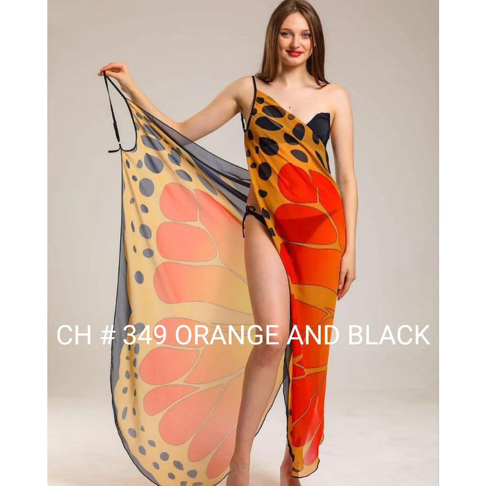 ch # 349 butterfly maxi beach wrap