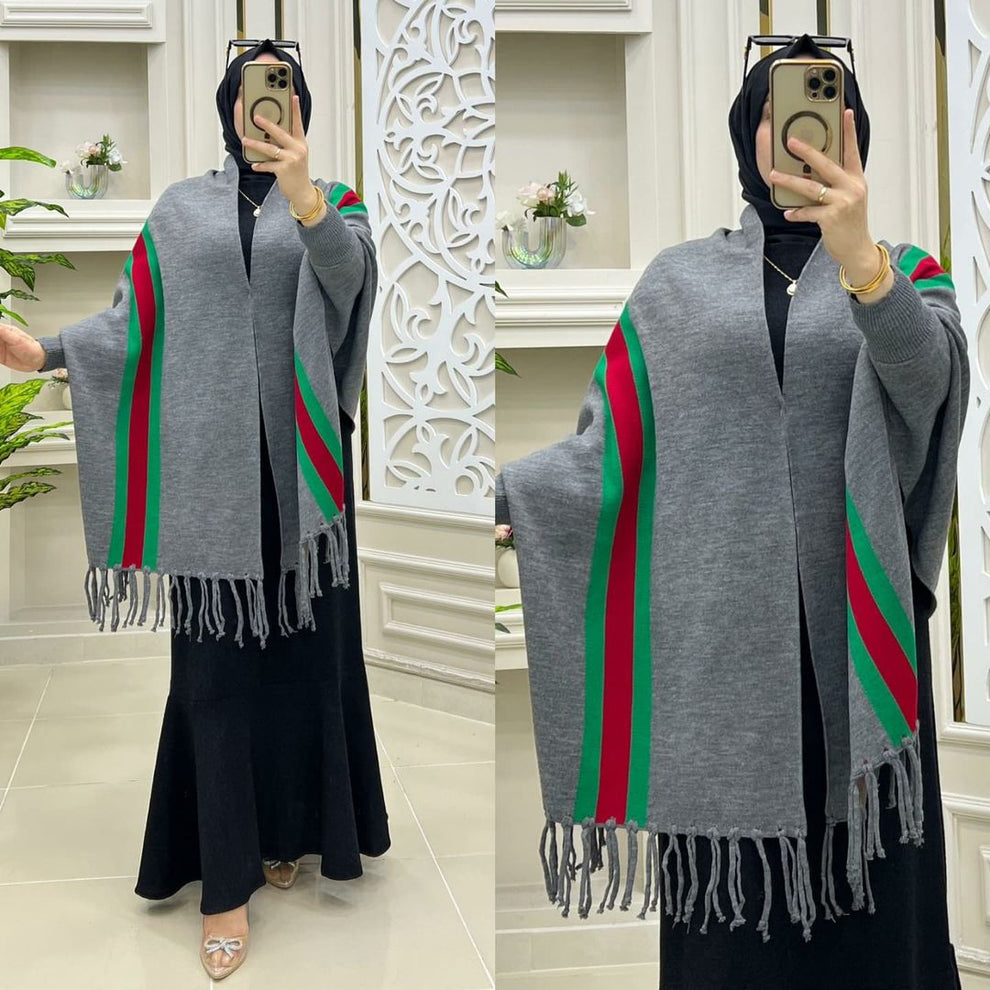 Ch # 514 Chakoor Free Flow Fleece Printed Poncho