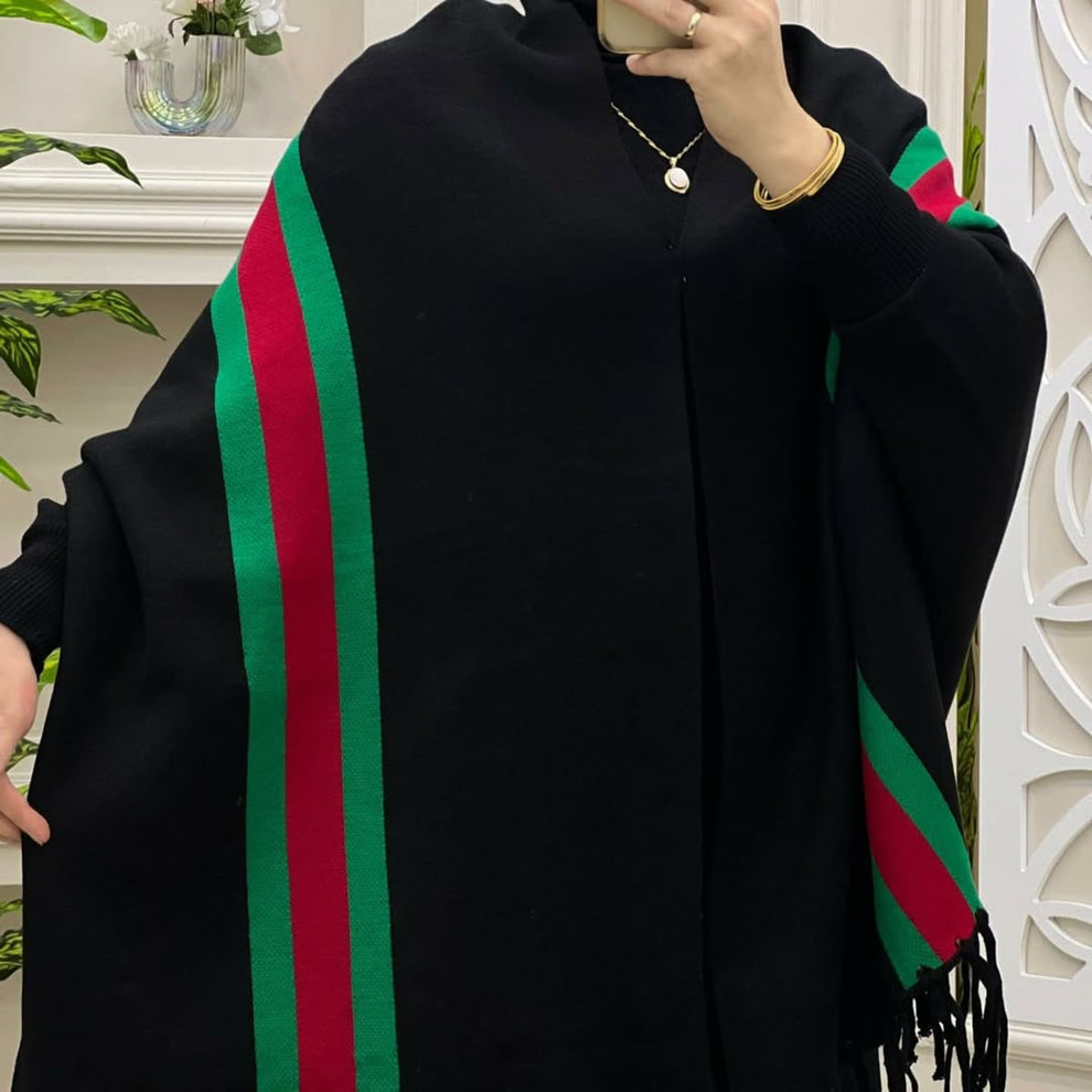 Ch # 514 Chakoor Free Flow Fleece Printed Poncho