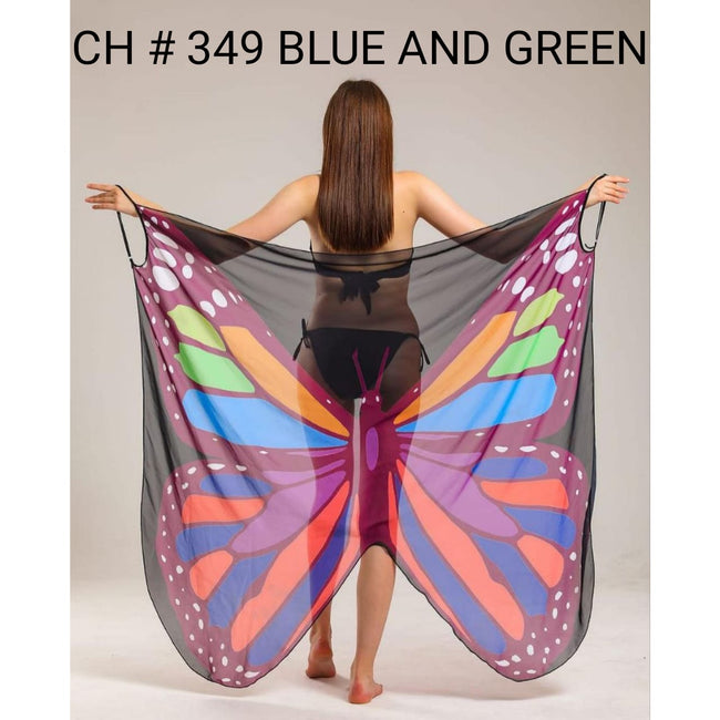 ch # 349 butterfly maxi beach wrap