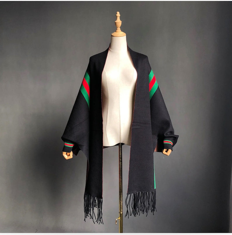 Ch # 514 Chakoor Free Flow Fleece Printed Poncho