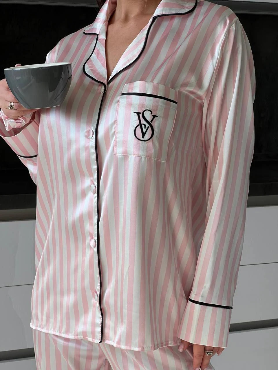 CH # 578 | Luxury Printed Silk Pajama Set For Women | D 2