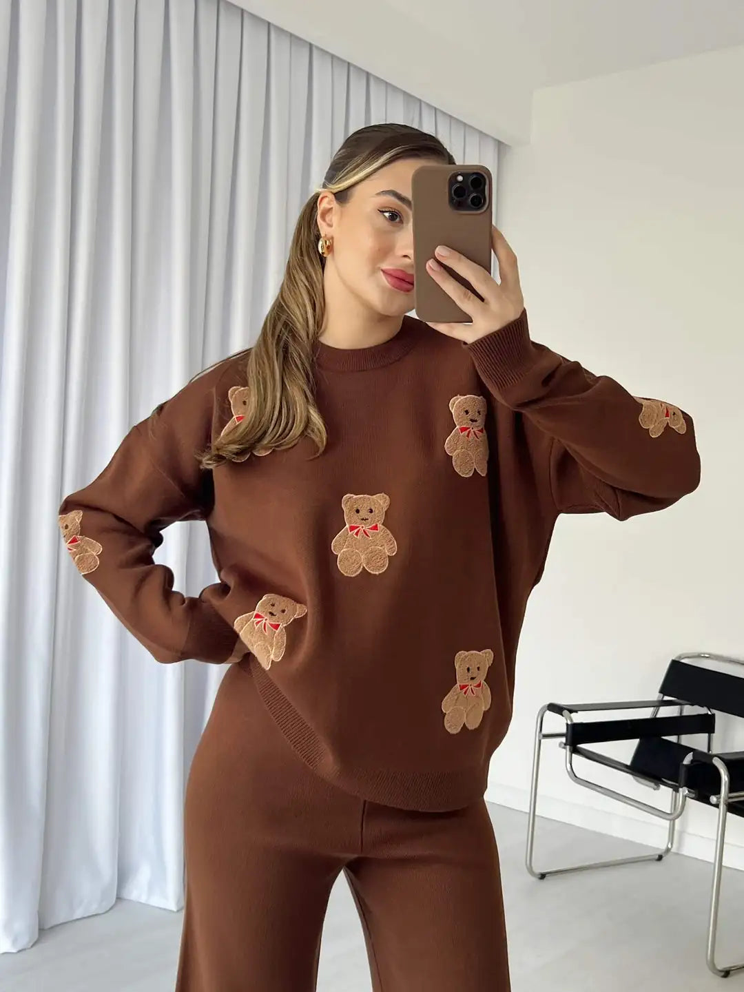 CH 586 Chakoor BearCraze 3D Print Winter Fleece Co-ords Set