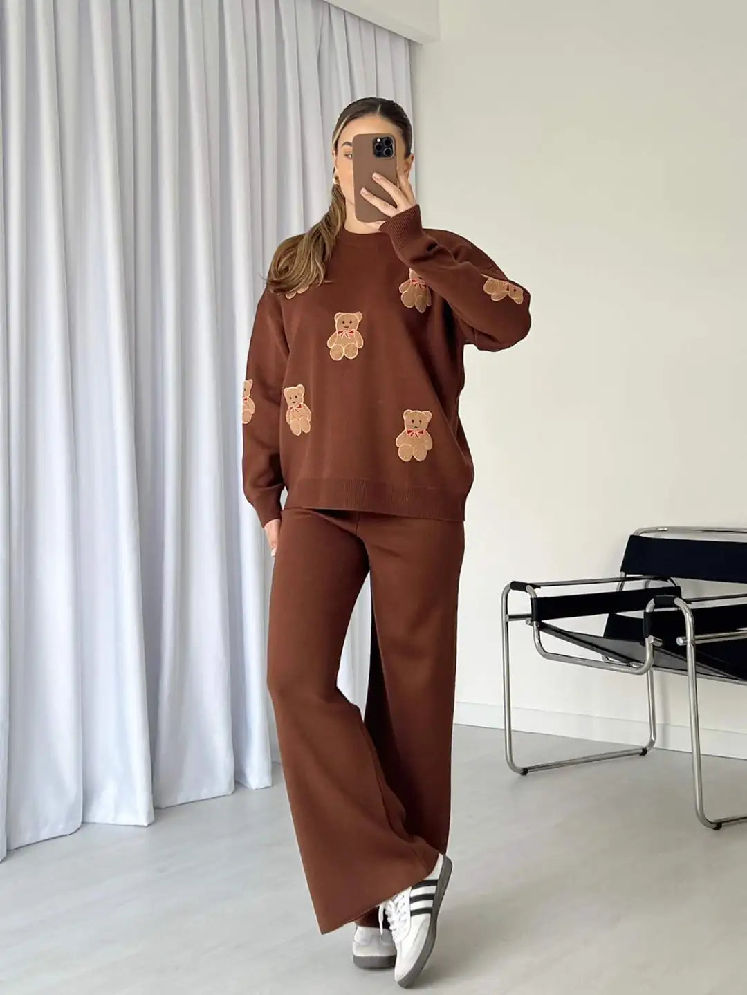 CH 586 Chakoor BearCraze 3D Print Winter Fleece Co-ords Set