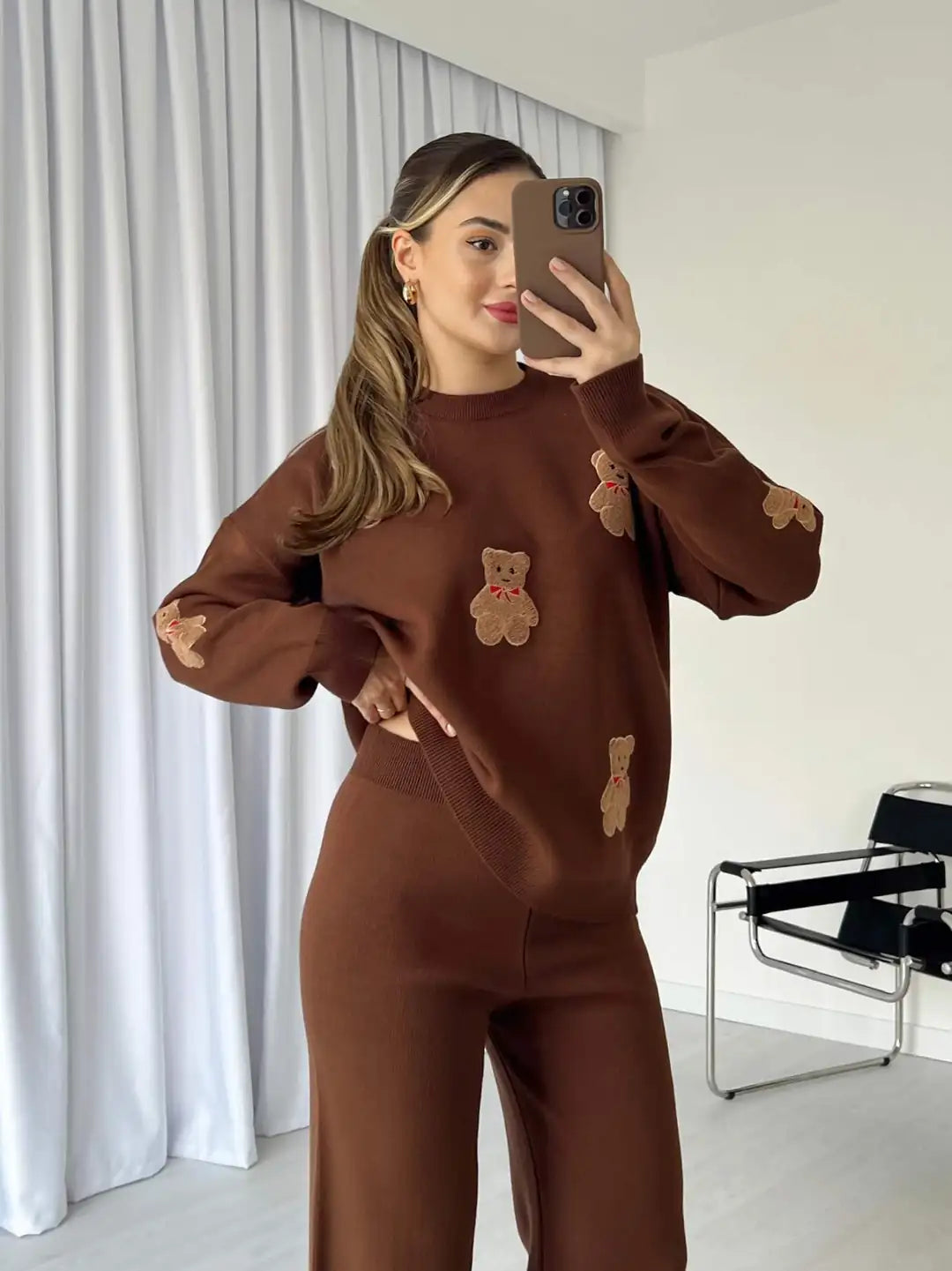 CH 586 Chakoor BearCraze 3D Print Winter Fleece Co-ords Set