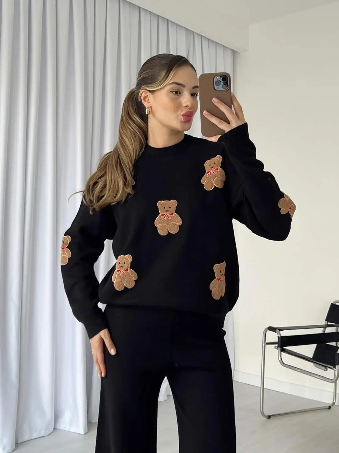 CH 586 Chakoor BearCraze 3D Print Winter Fleece Co-ords Set