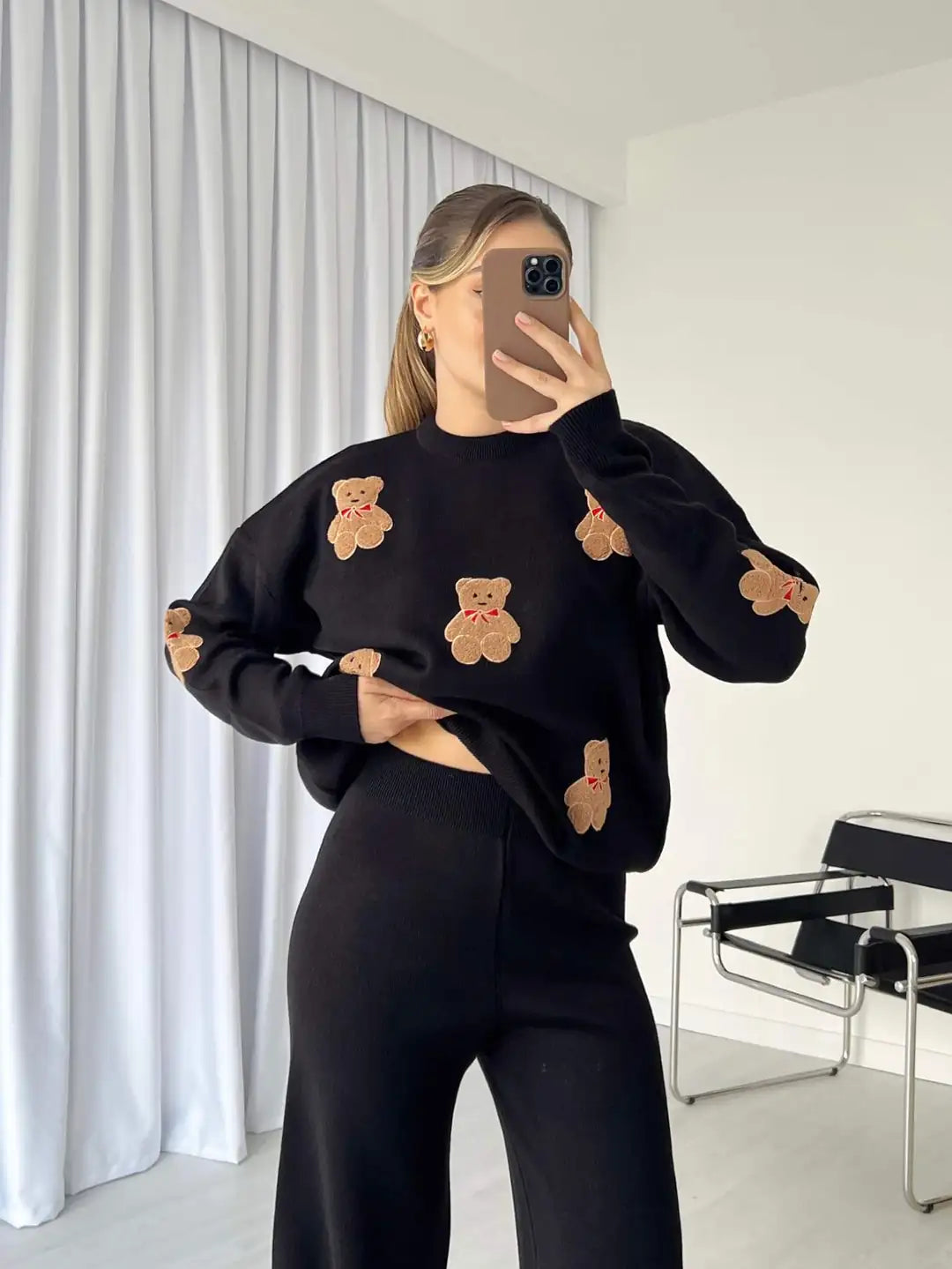 CH 586 Chakoor BearCraze 3D Print Winter Fleece Co-ords Set