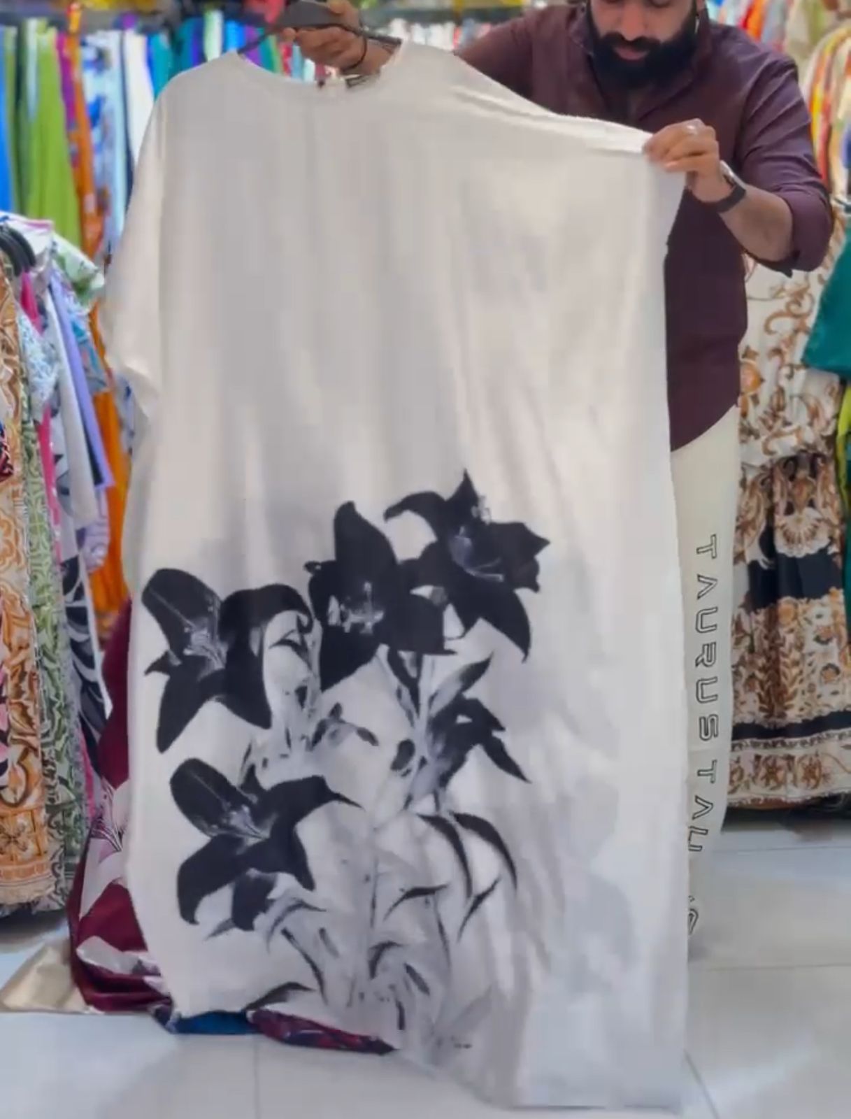 CH # 551 Silk Flowly Kaftaan Dress
