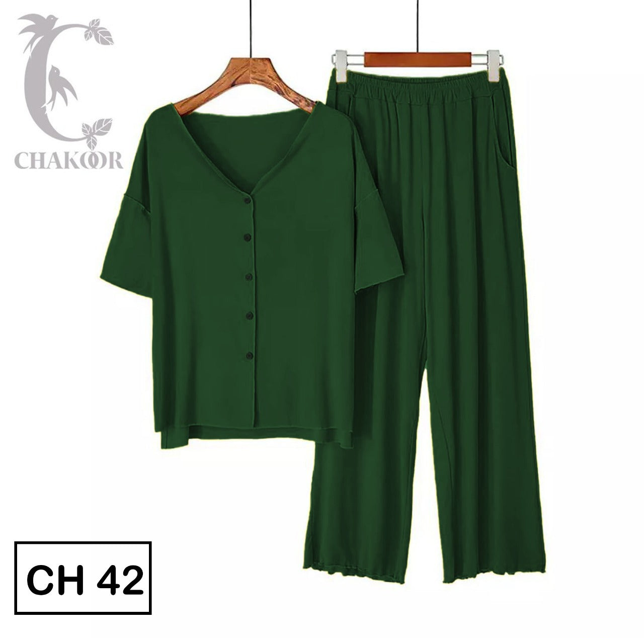 Chakoors Quarter Sleeves Button Home Wear CH # 42