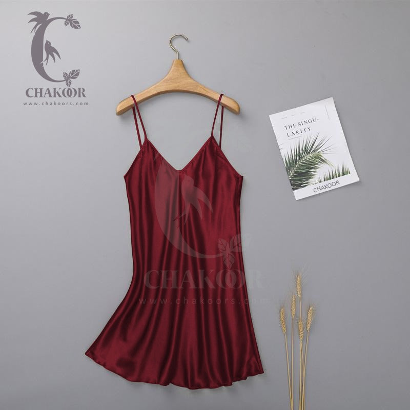Chakoor long silk intimate casual women sleepwear top chk # P40