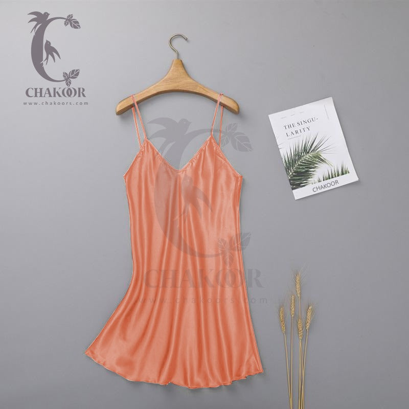 Chakoor long silk intimate casual women sleepwear top chk # P40