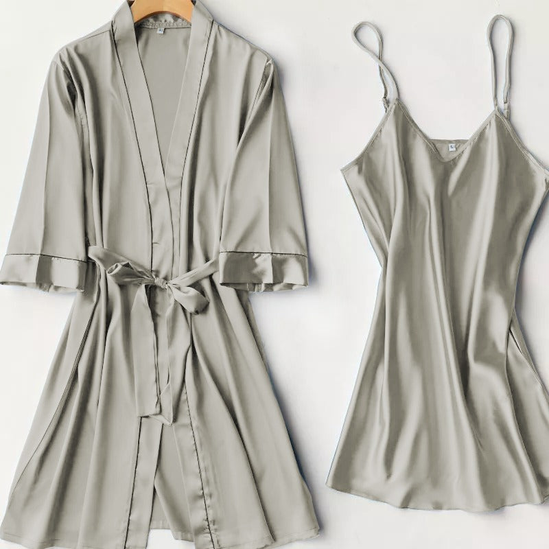chakoor silk robe with casual woman long top CHK # P42