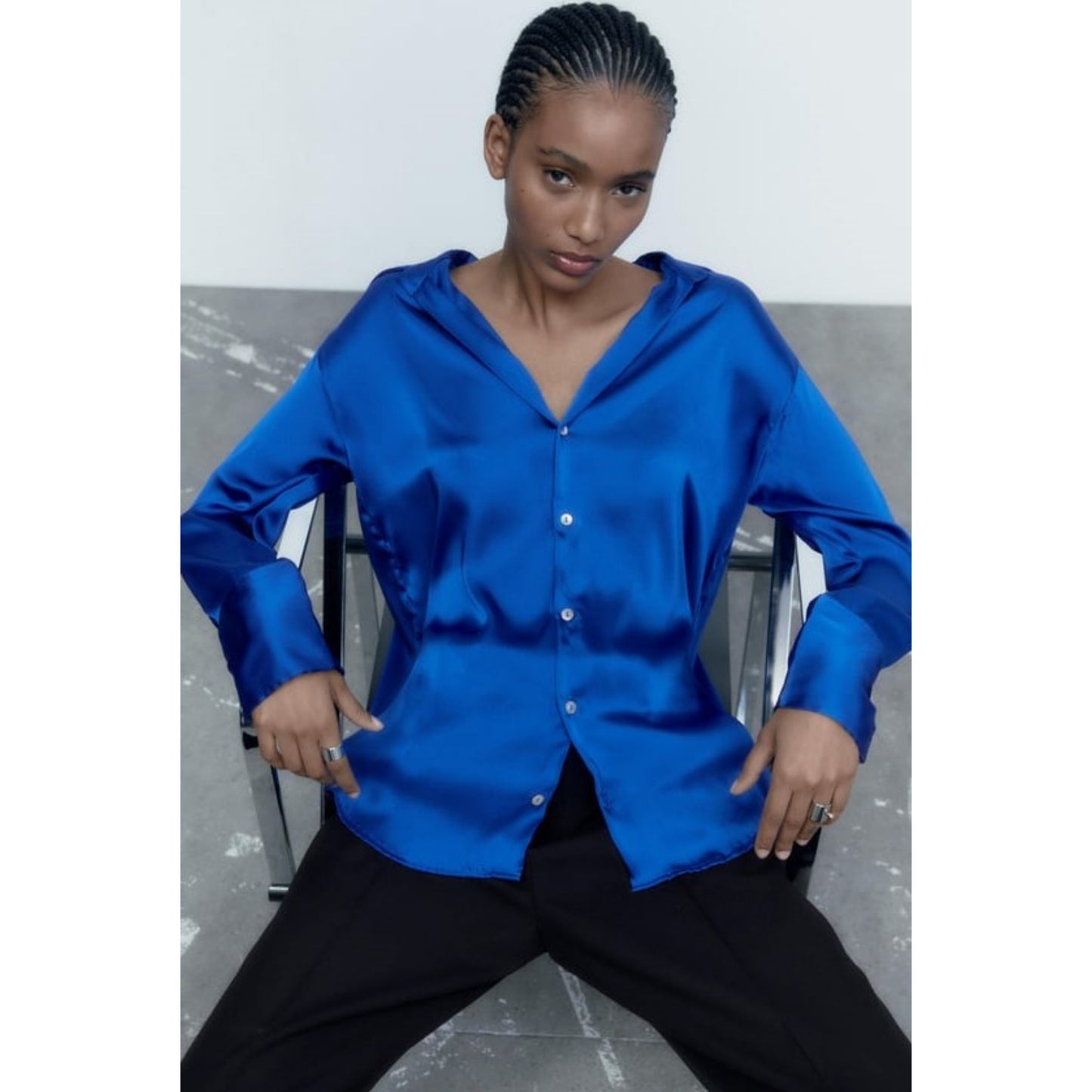 Chakoor Silk Effect Front Button Formal Shirt CHK # P51