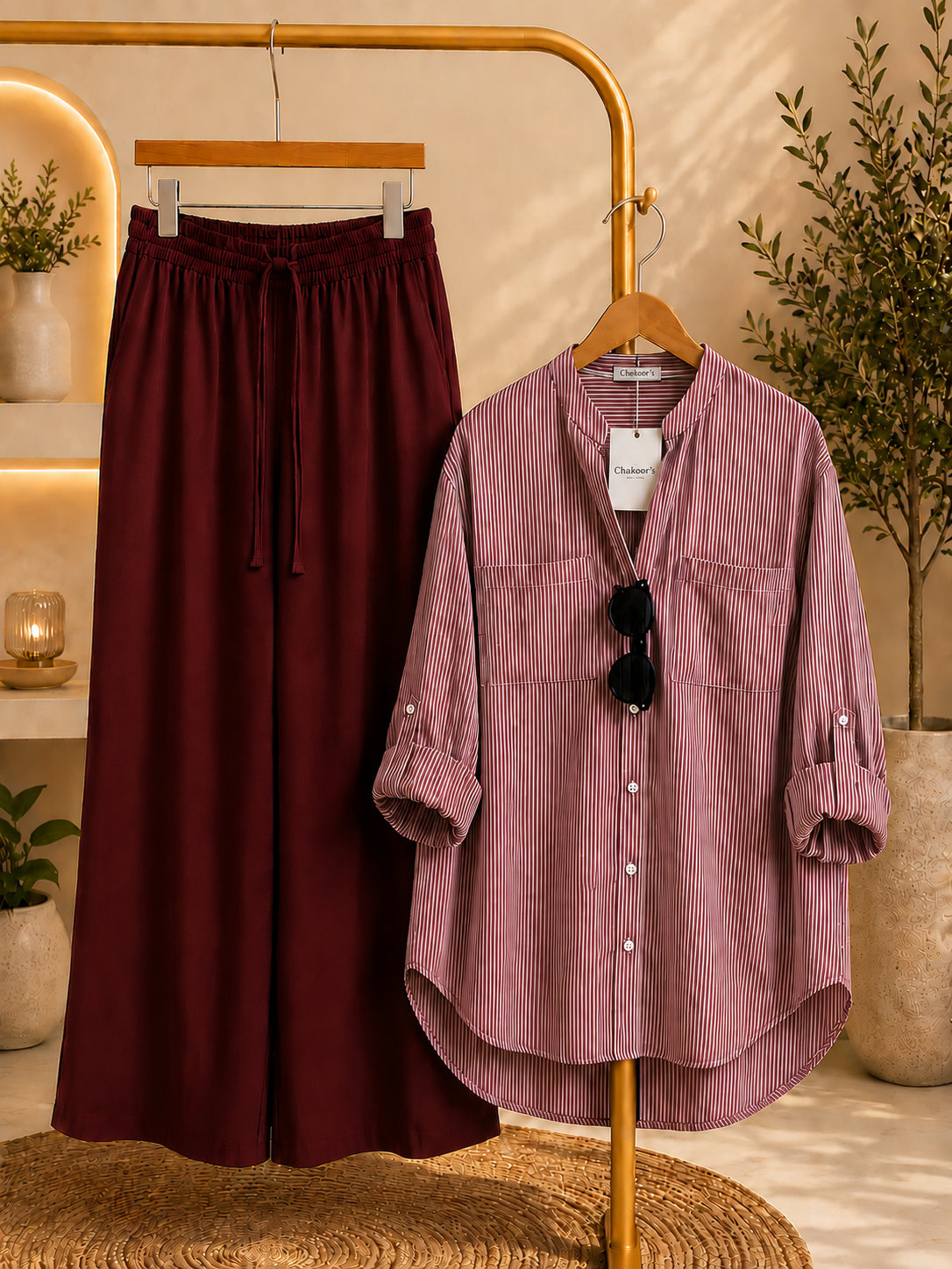 Ch 6120 Luna Striped Co-Ord Set Chakoors