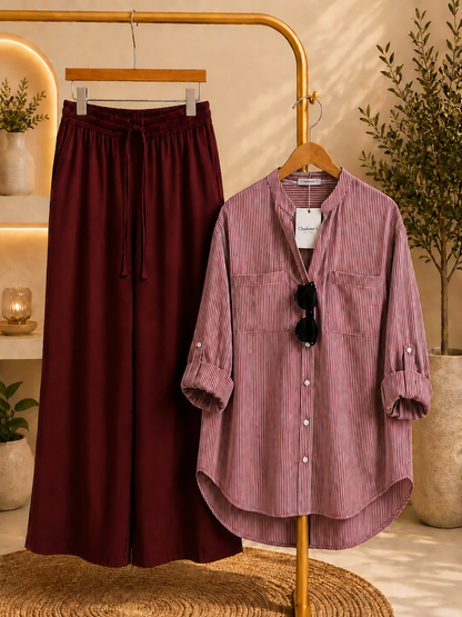 Ch 6120 Luna Striped Co-Ord Set Chakoors