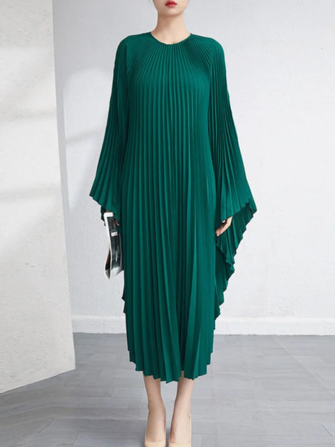 Ch # 406 Dubai Silk Pleated Party Dress By Chakoor