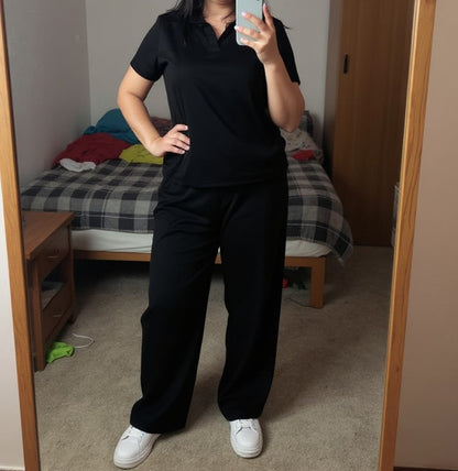 CH # 550 Summer Casual Women's Polo Collar Top & Trouser Set