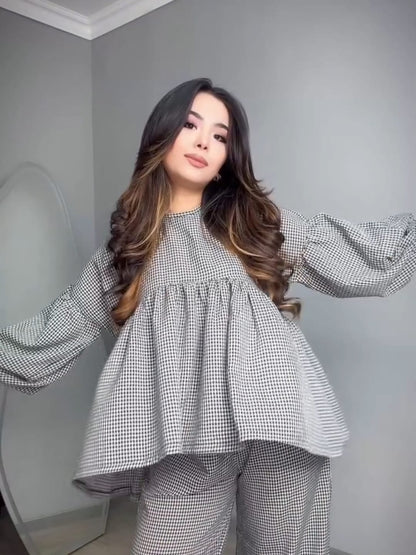 Ch # 552 Chakoor Classic Checkered Cotton Co-ord Set
