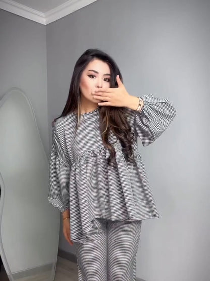 Ch # 552 Chakoor Classic Checkered Cotton Co-ord Set
