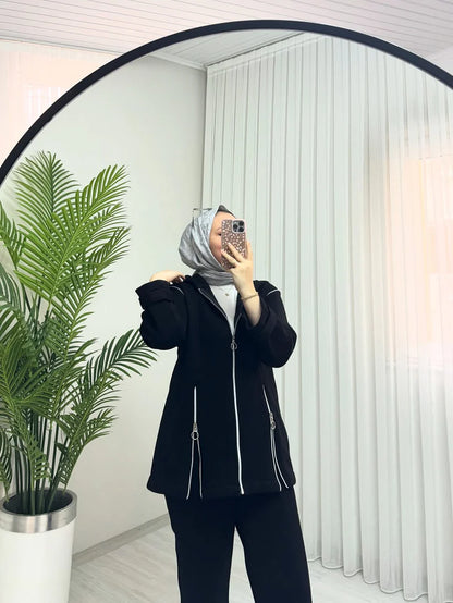 CH 601 - Bootcup Zipper Hooded Style Co-Ord Set - Chakoor